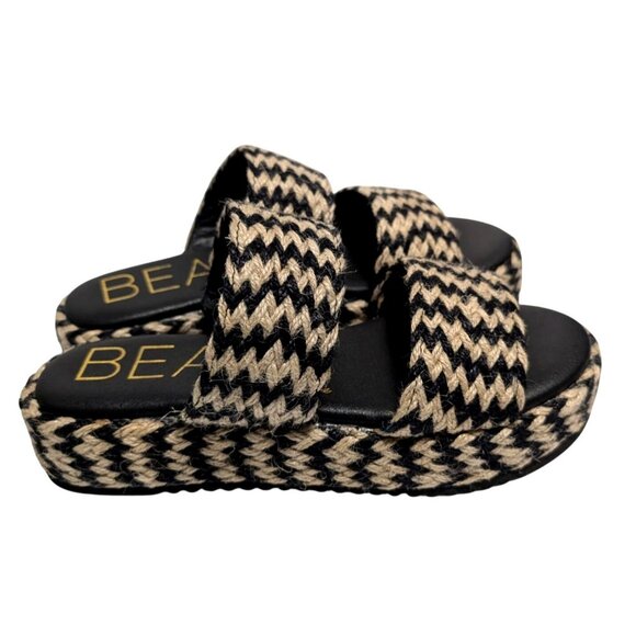 Beach by Matisse Borderline Platform Slide Sandals Boho Chevron Woven Womens 7 - Picture 2 of 9